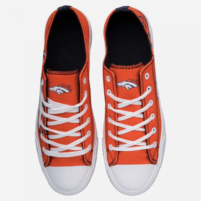 Nfl Denver Broncos Orange Low Top Shoes