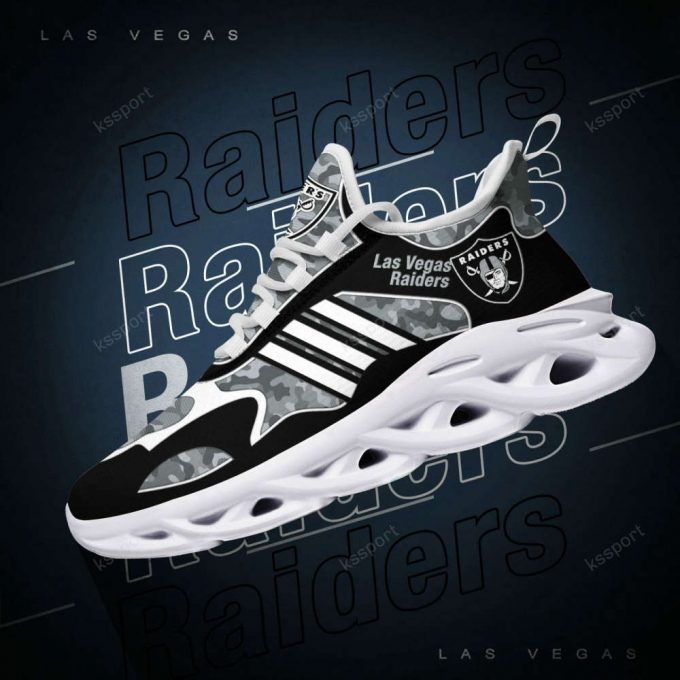 Nfl Las Vegas Raiders Camo Black Max Soul Shoes