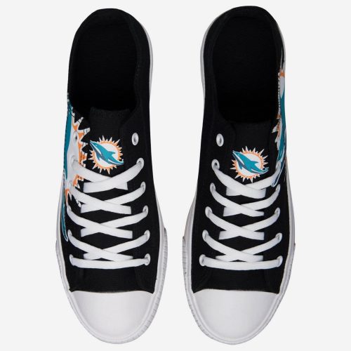 NFL Miami Dolphins Black Low Top Shoes