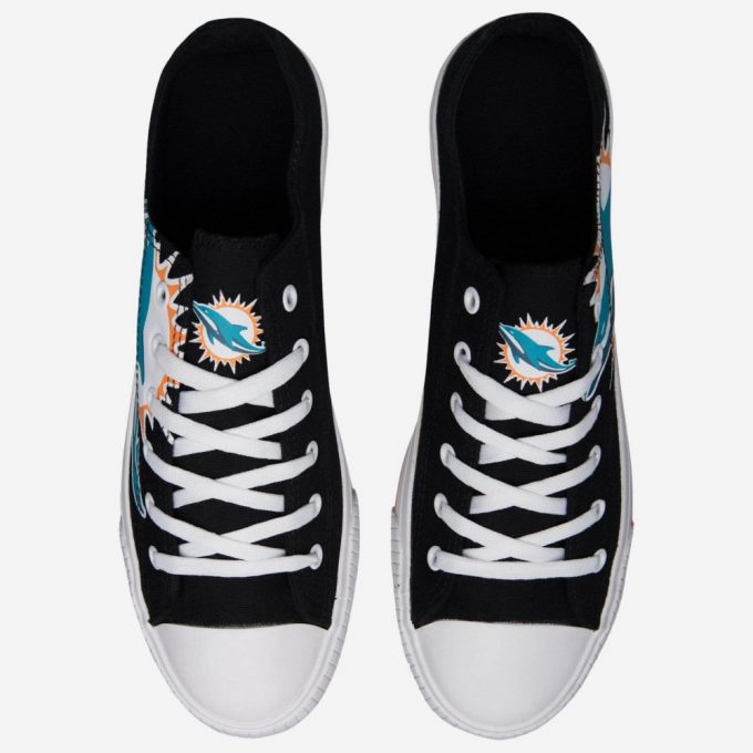 Nfl Miami Dolphins Black Low Top Shoes