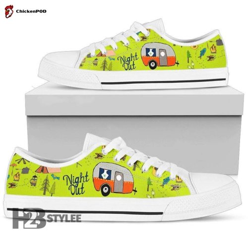 Bigfoot In The Forest Camping Low Top Canvas Shoes For Men Women