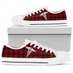 Nurse Christmas Plaid Pattern Low Top Shoes Gift for Men Women