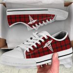 Nurse Christmas Plaid Pattern Low Top Shoes Gift for Men Women