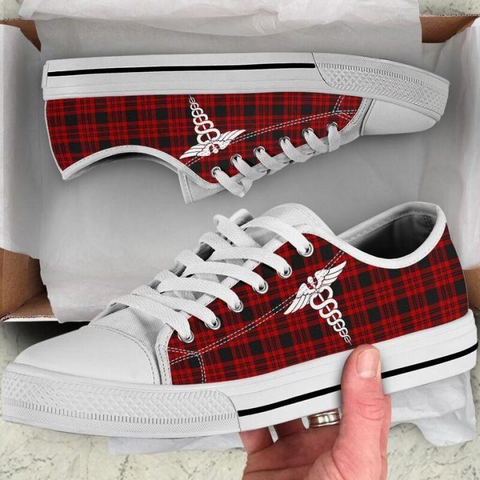 Nurse Christmas Plaid Pattern Low Top Shoes Gift For Men Women