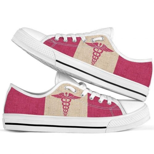 Nurse Pink Texture Low Top Shoes Gift for Men Women