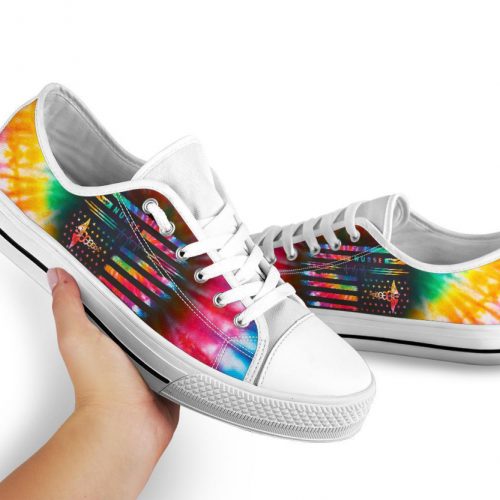 Nurse Tie Dye Flag Low Top Shoes Gift for Men Women