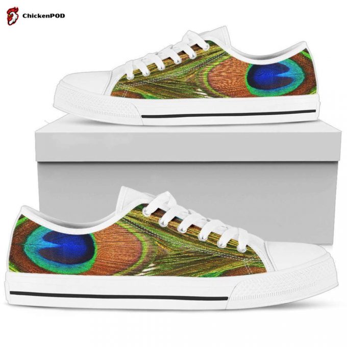 Peacock Print Shoes | Women’S Low Top Shoes