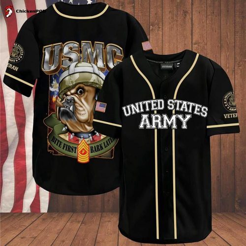 Personalized Custom Name Marine Corps Bulldog Baseball Tee Jersey Shirt Printed 3D