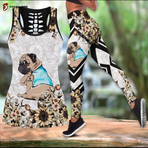 Pug I Love Mom Combo Tank top Legging Outfit for women