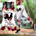 Rooster Just A Girl Who Love Chickens Combo tank top legging