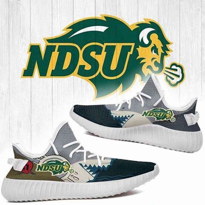 Shark North Dakota State Bison Ncaa Yeezy Sneaker For Fans