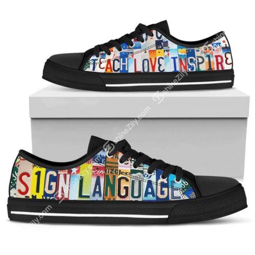 Sign language teacher low top shoes