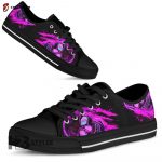 Skull Purple Low Top Canvas Shoes For Men Women