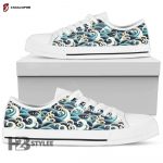 Surf Wave Pattern Low Top Canvas Shoes For Men Women