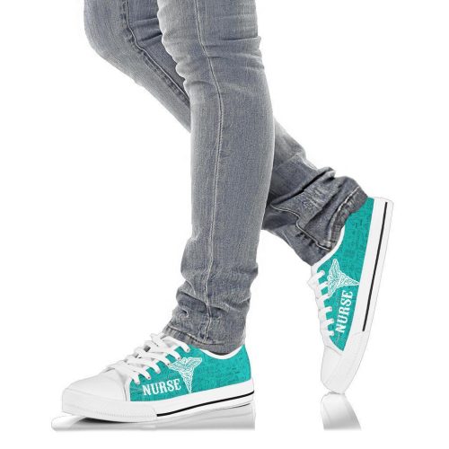 Teal Nurse Medical Icons Low Top Shoes Gift for Men Women