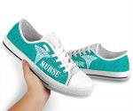 Teal Nurse Medical Icons Low Top Shoes Gift for Men Women