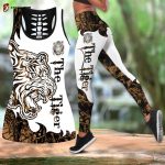 Tiger Brown Tattoo Combo Tank Top + LeggingS