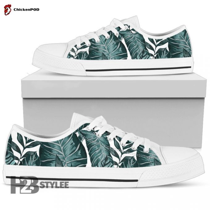 Tropical Palm Leaves Pattern Low Top Canvas Shoes For Men Women