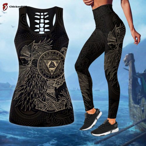 Viking – Valknut with Helm of Awe Combo Tank Top + Legging