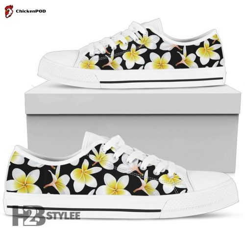 Yellow Plumeria Hawaiian Flowers Low Top Canvas Shoes For Men Women