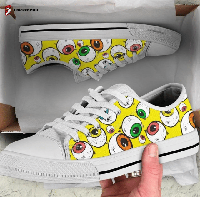 Abstract Eyes Pattern Low Top Shoes Gift For Men Womenunisex Men And Women Low Topsb