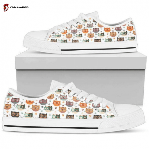 Animal Cat Prints Low Top Shoes Gift for Men Women Sneaker