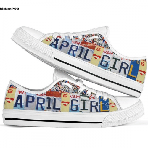 April License Plates Low Top Shoes Gift for Men Women Sneaker