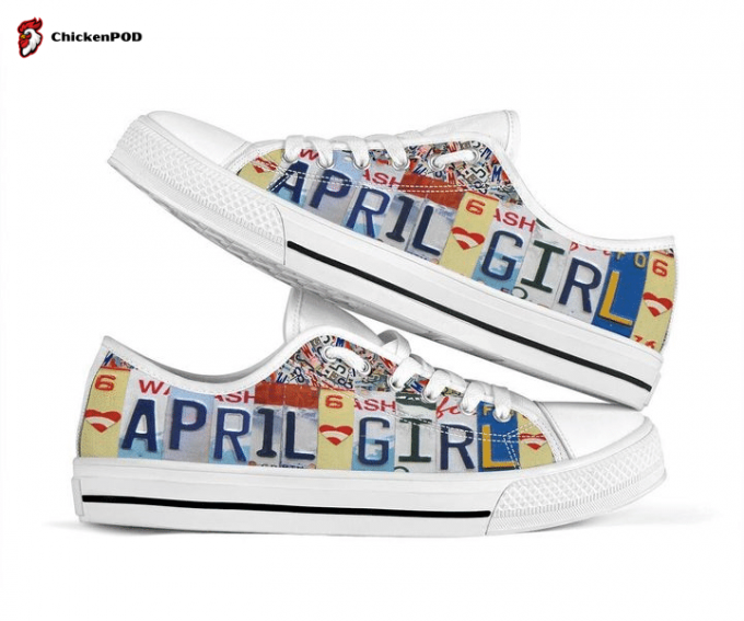 April License Plates Low Top Shoes Gift For Men Women Sneaker