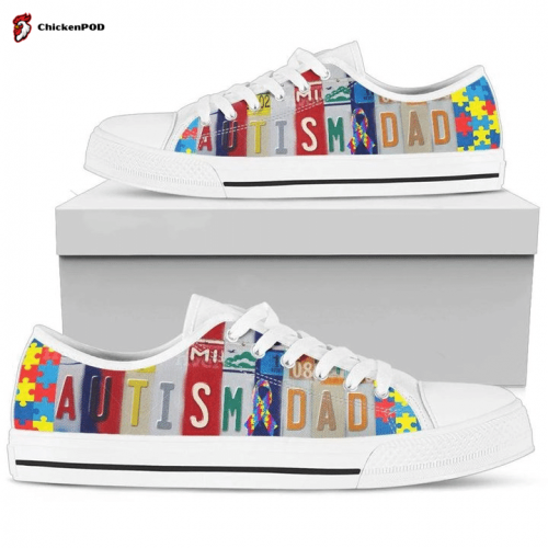 Autism Dad Low Top Shoes Gift for Men Women Sneaker