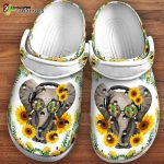 Autism Elephant Sunflower Headphone Birthday For Autism Warriors Unisex Clogs Clog Shoes