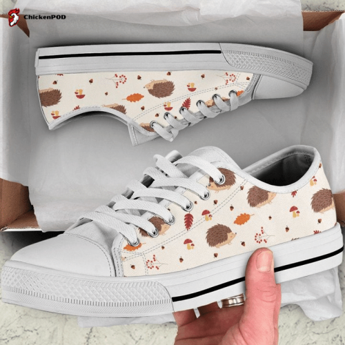 Autumn With Leaves And Hedgehog Pattern Low Top Shoes Gift for Men Women Sneaker