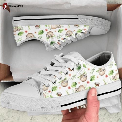 Baby Animals Sloth Pattern Low Top Shoes Gift for Men Women Sneaker