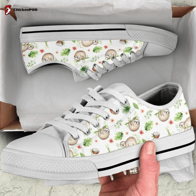 Baby Animals Sloth Pattern Low Top Shoes Gift For Men Women Sneaker