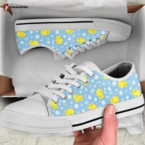 Baby Rubber Ducks In Water Pattern Low Top Shoes Gift for Men Women Sneaker