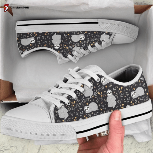 Baby Sloths Relaxing Pattern Low Top Shoes Gift for Men Women Sneaker