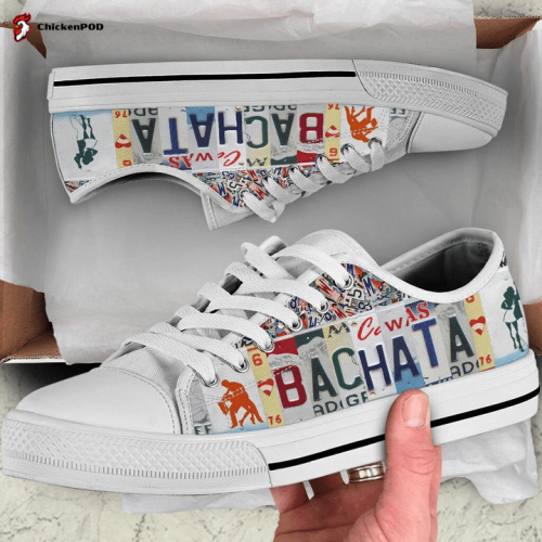 Bachata Live Love License Plates Low Top Shoes Gift for Men Women Sneaker