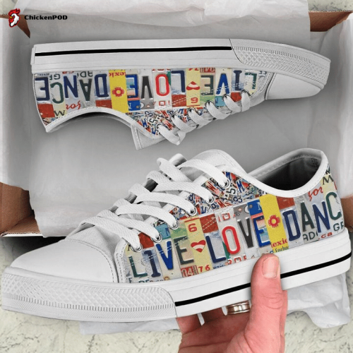 Ballroom Dance Live Love License Plates Low Top Shoes Gift for Men Women