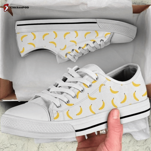 Banana Print Low Top Shoes Gift for Men Women