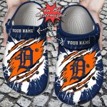 Baseball Unisex Clogs Personalized DTigers Ripped Claw Clog Shoes