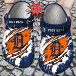 Baseball Unisex Clogs Personalized DTigers Ripped Claw Clog Shoes