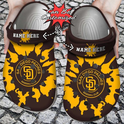 Baseball Personalized Padres Color Splash Clog Unisex Clogs Shoes