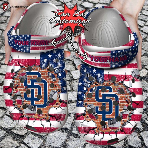 Baseball Personalized Padres Flag Breaking Wall Clog Unisex Clogs Shoes