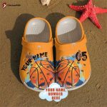 Basketball – Basketball Custom Name Number Orange Clog Unisex Clogs Shoes For Men And Women