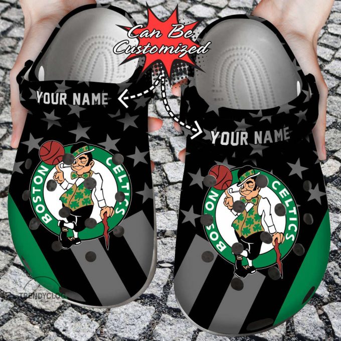 Basketball Unisex Clogs Personalized Bceltics Star Flag Clog Shoes