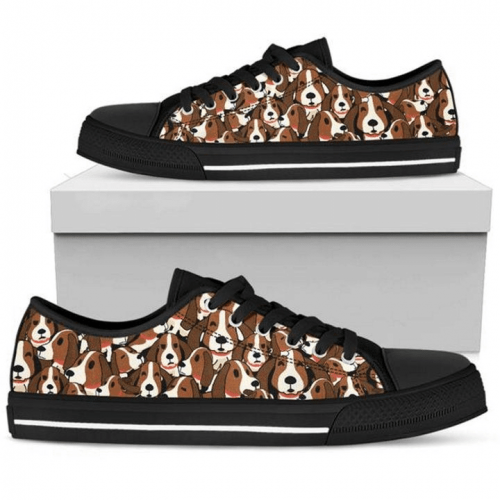 Basset Hound Low Top Shoes Gift for Men Women