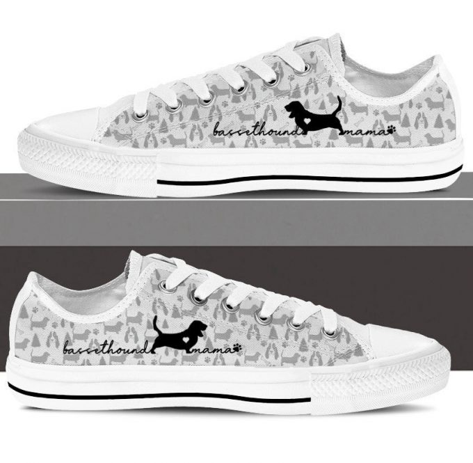 Basset Hound Low Top Shoes Gift For Men Women Sneaker