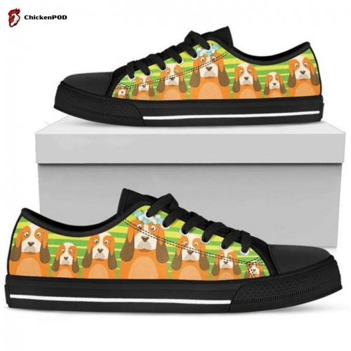 Basset Hound Low Top Shoes Gift for Men Women Sneaker