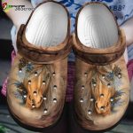 Beautiful Horse Wearing Flowers Horse Lover Smooth Fur Horse Unisex Clogs Clog Shoes