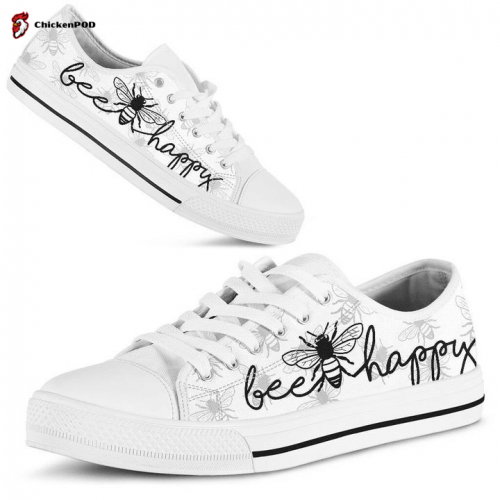 Bee Happy Simple Low Top Shoes Gift for Men Women