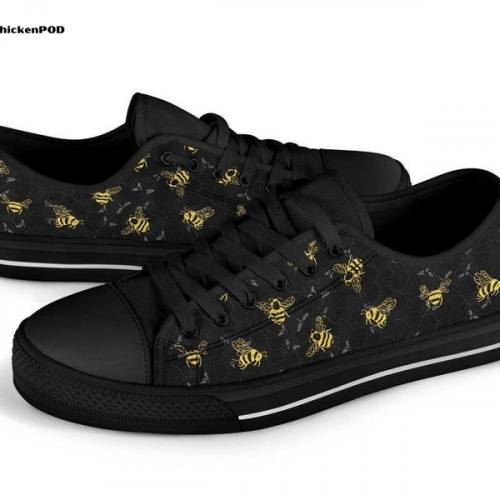 Bee Pattern Low Top Shoes Gift for Men Women